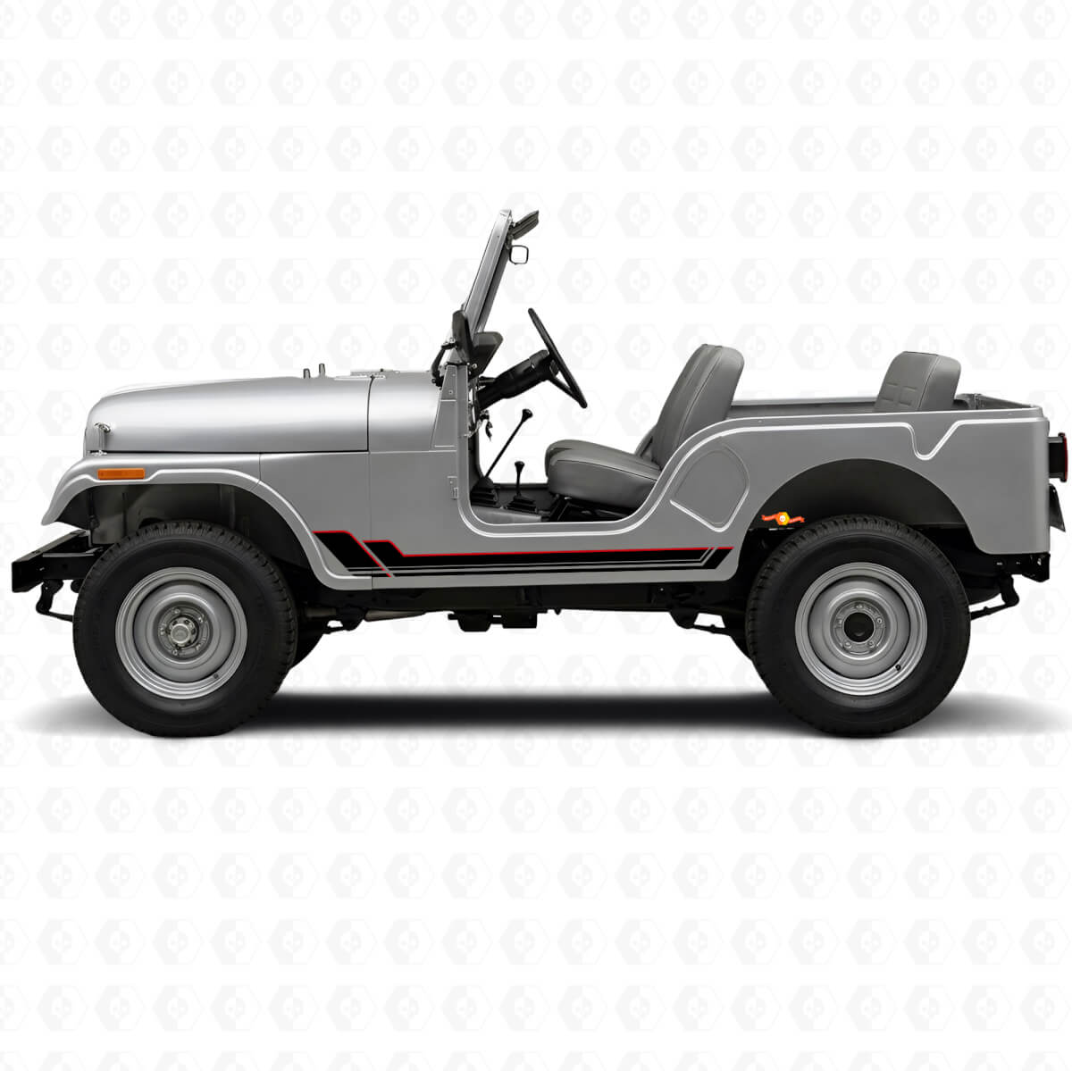 Dubbele Strepen Rocker Panel Vinyl Sticker voor Jeep CJ-5 1955-1983