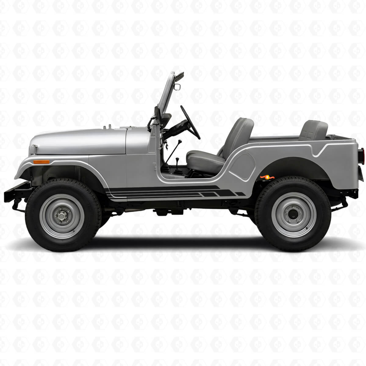 Gebogen Strepen Zijkant Vinyl Decal Kit voor Jeep CJ-5 1955-1983