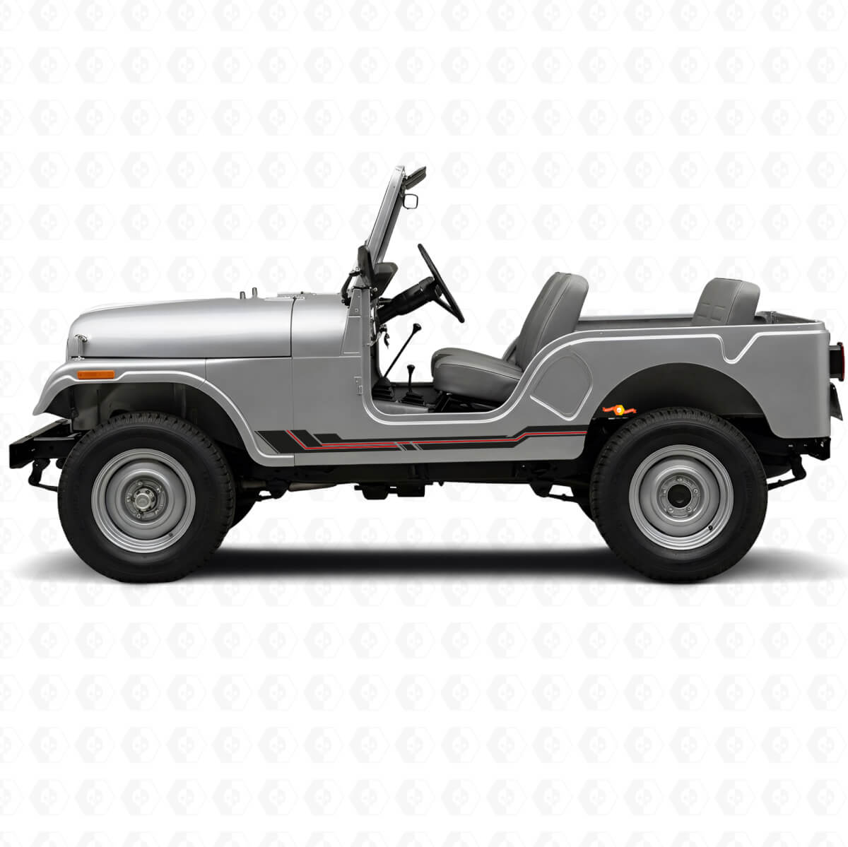 Gebogen Strepen Zijscherm Vinyl Sticker voor Jeep CJ-5 1955-1983