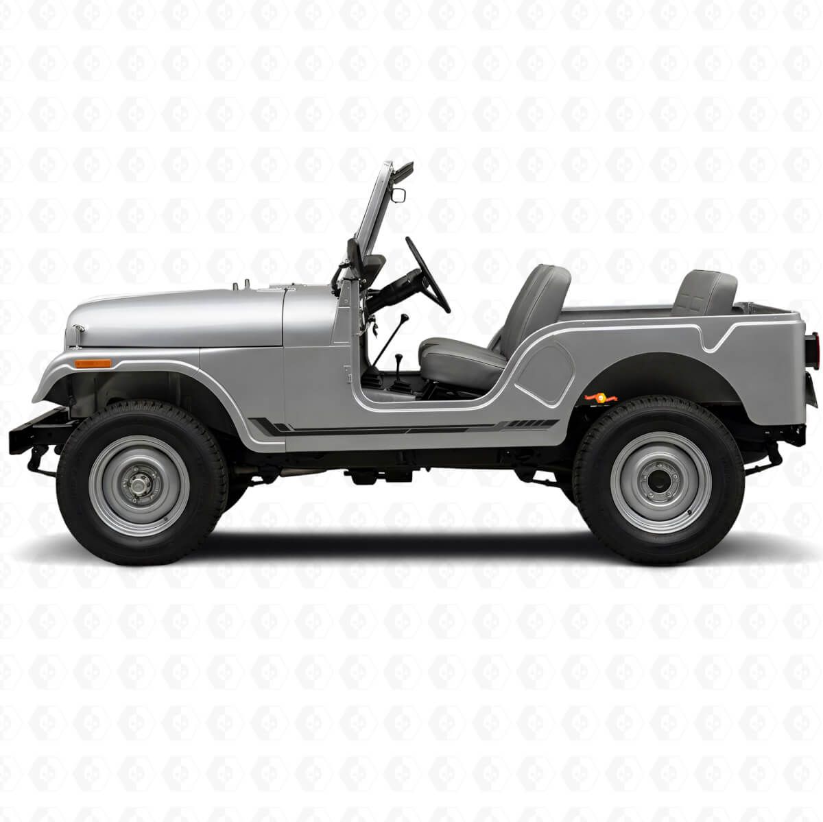 Racing Style Zijstrepen Vinyl Decal voor Jeep CJ-5 1955-1983