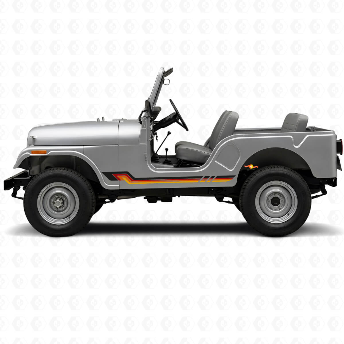 Vinyl decal met vintage zijstrepen voor Jeep CJ-5 1955-1983