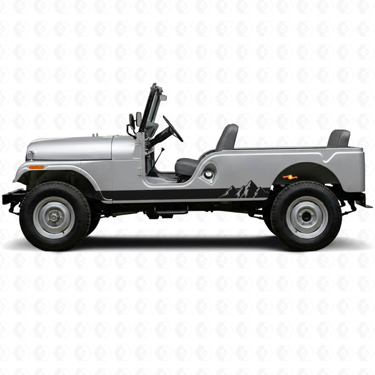 Mountains Wide Stripes Zij Vinyl Decal voor Jeep CJ-6 1955-1975