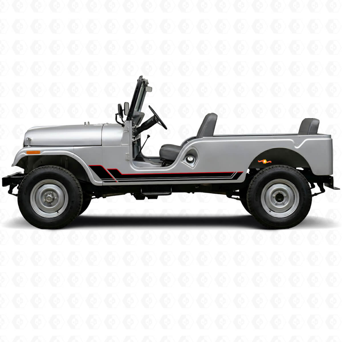 Twin Stripes Rocker Panel Vinyl Stickers voor Jeep CJ-6 1955-1975