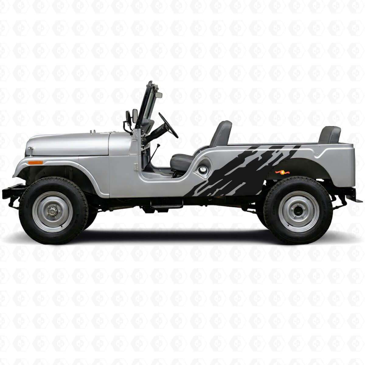 Modderspatten Grafische Zijkant Vinyl Sticker voor Jeep CJ-6 1955-1975