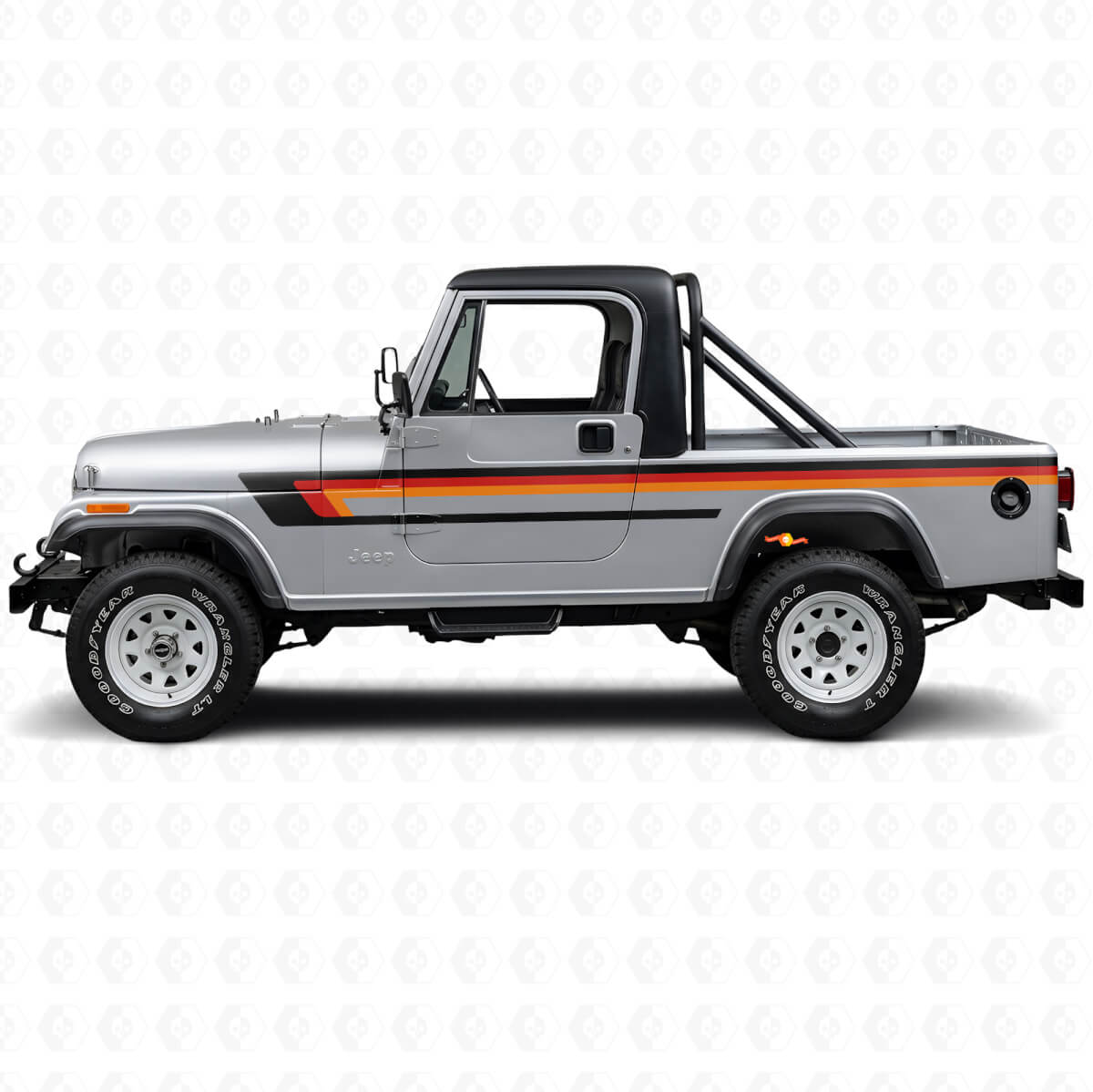 Triple Strepen Deurzijde Vinyl Decal voor Jeep CJ-8 Scrambler 1981-1986