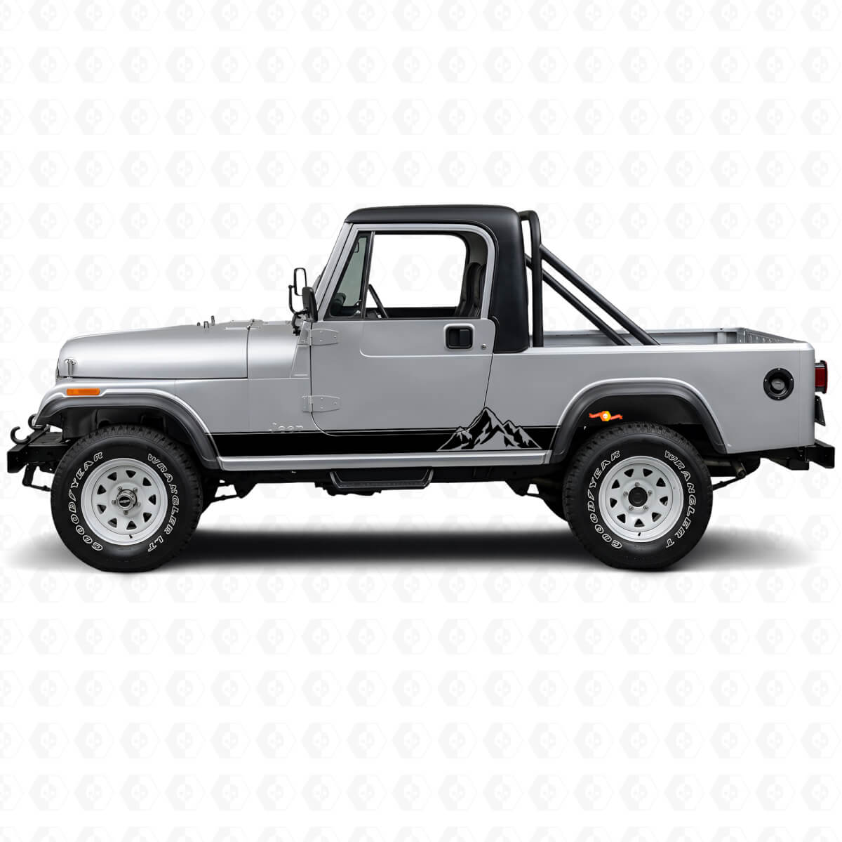Mountains Style Strepen Zij Vinyl Sticker voor Jeep CJ-8 Scrambler 1981-1986