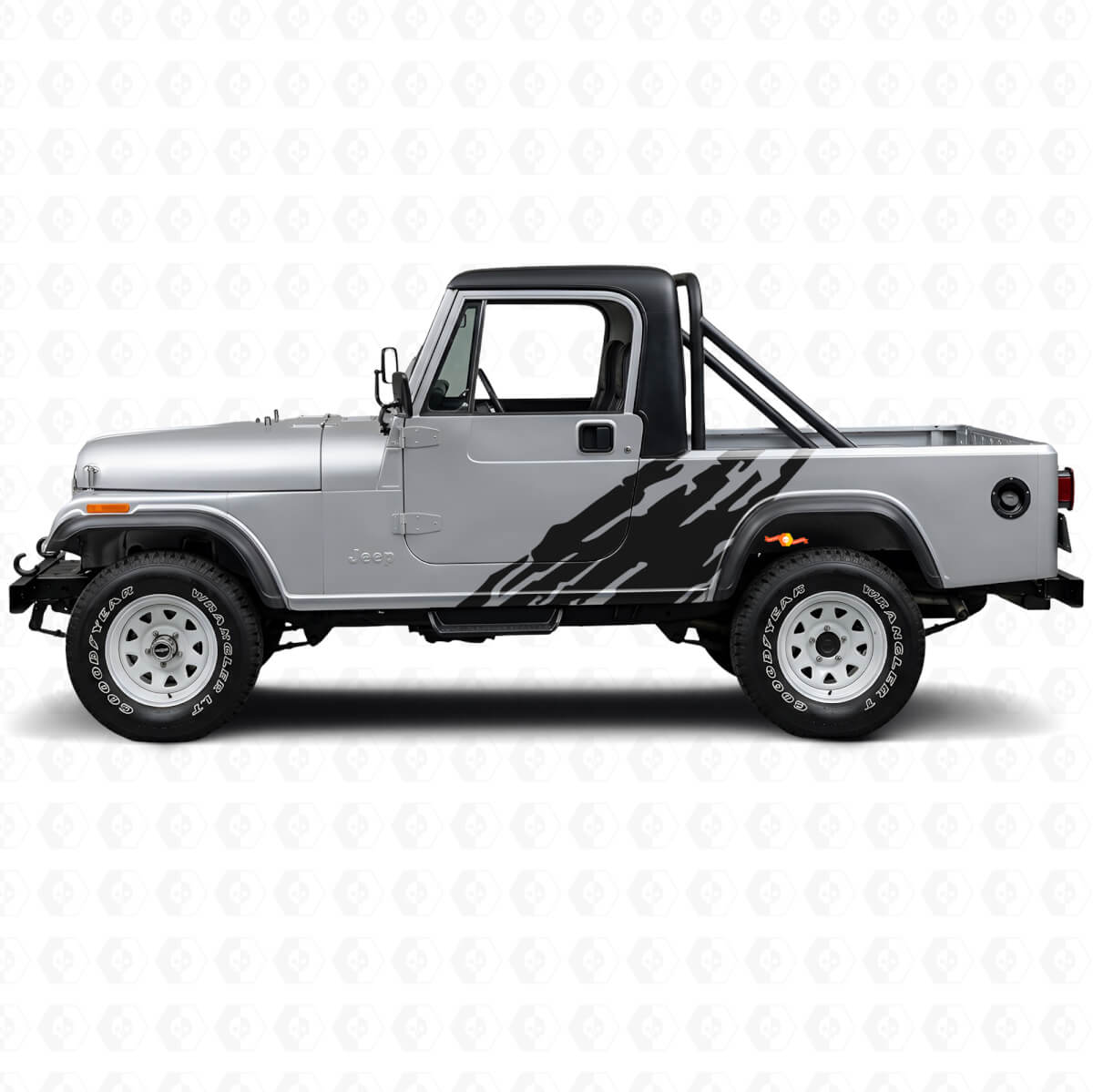 Modderspatten Grafische Zijvinylsticker voor Jeep CJ-8 Scrambler 1981-1986