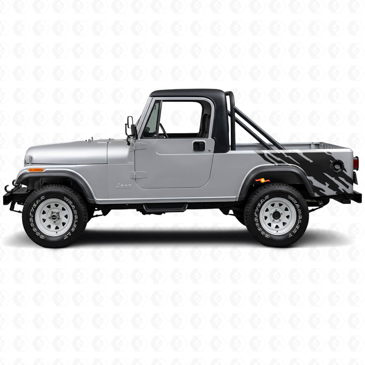Modderspatgrafiek Achterzij Vinyl Sticker voor Jeep CJ-8 Scrambler 1981-1986