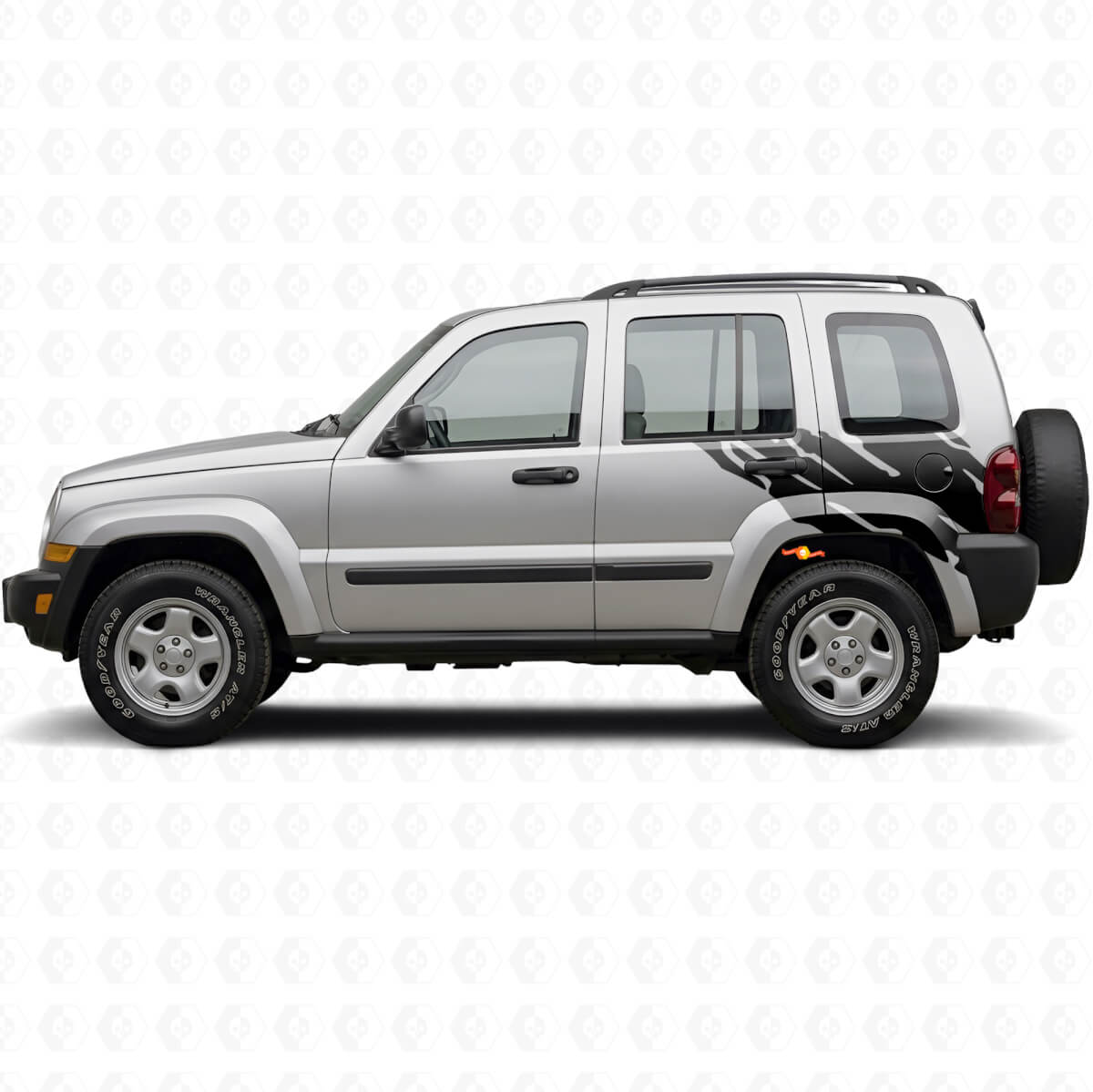 Modderspat Grafische Achterzij Vinyl Sticker voor Jeep Liberty 2002-2012