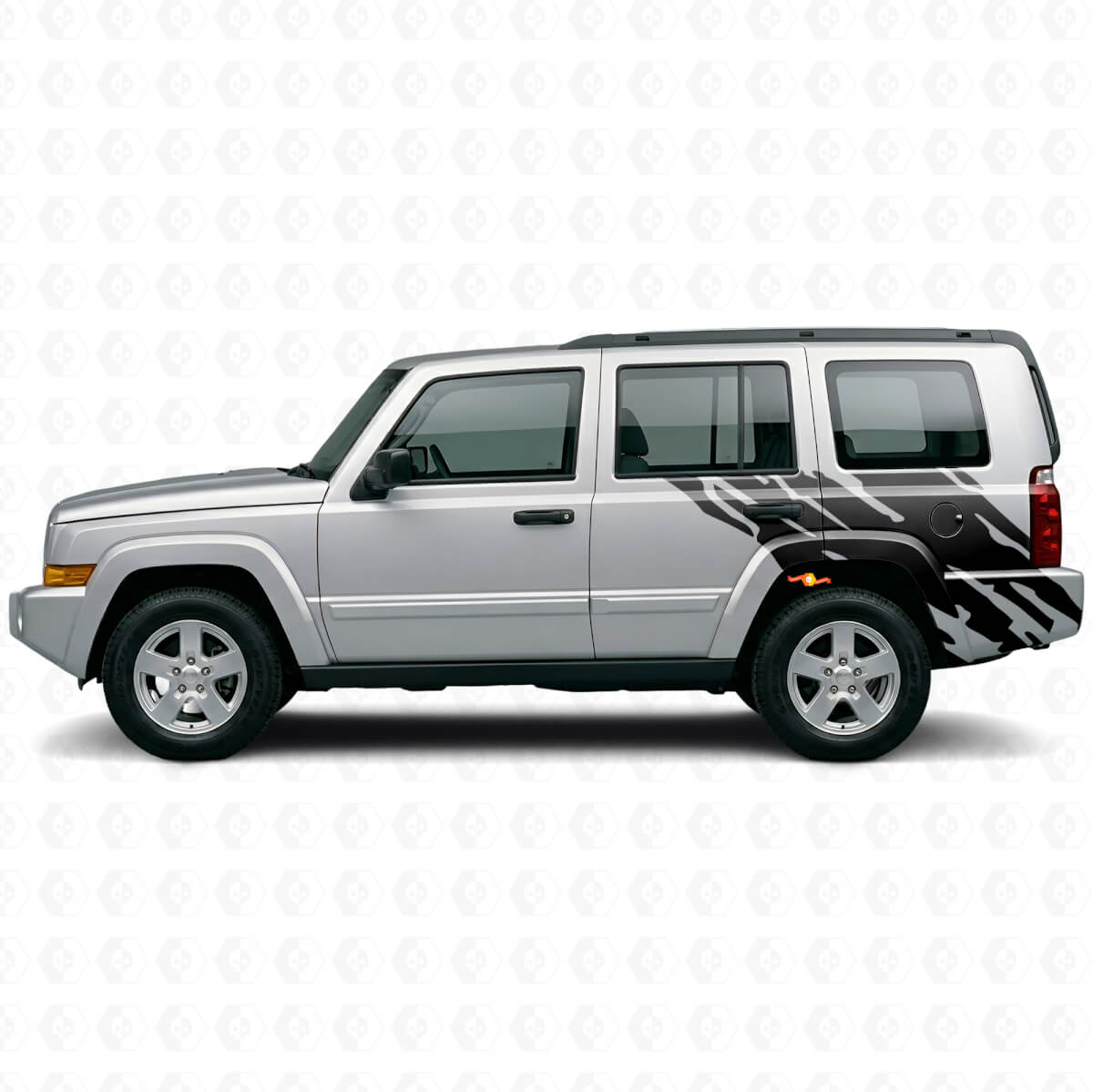 Modderspatten Grafische Achterzij Vinyl Sticker voor Jeep Commander 2006-2010