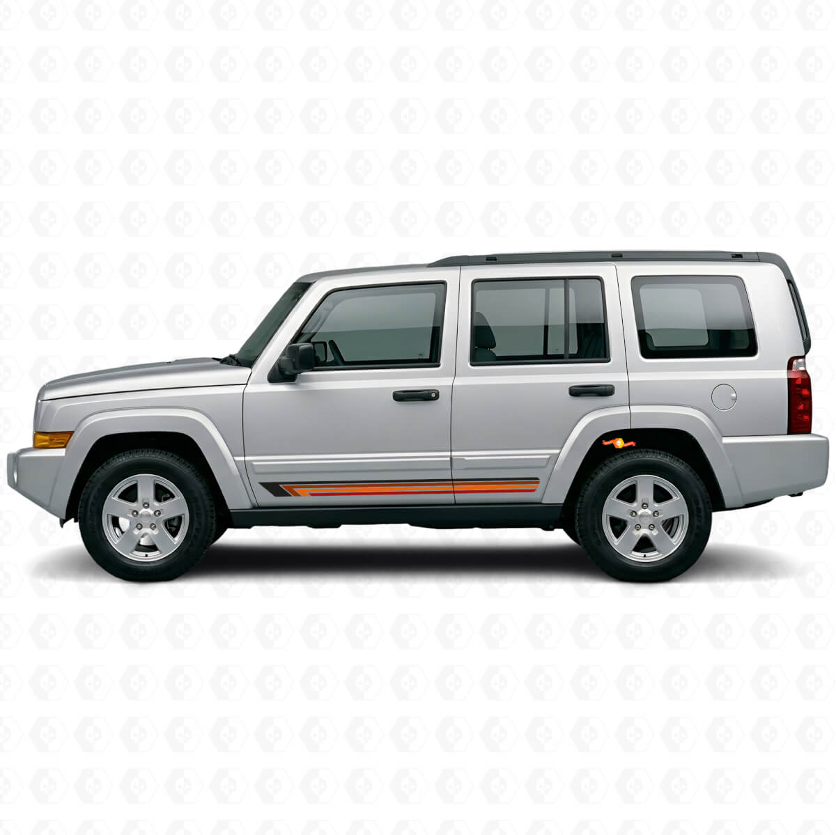Vintage rechte strepen zijkant vinyl decal voor Jeep Commander 2006-2010
