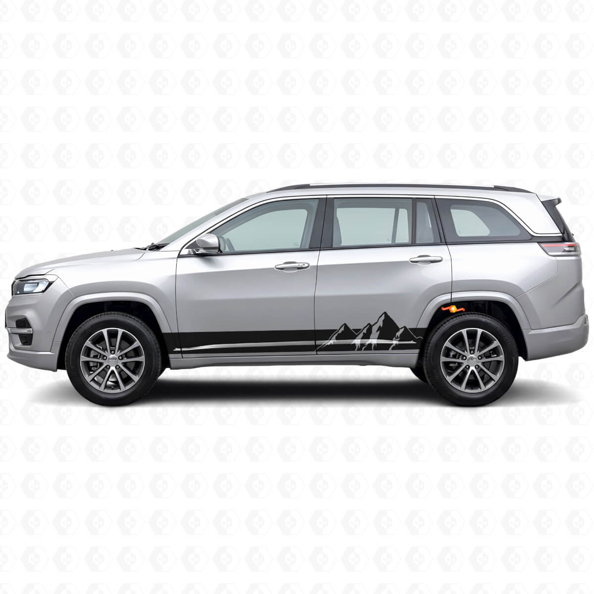 Bergen Brede Strepen Zij Vinyl Sticker voor Jeep Commander Meridian 2021+