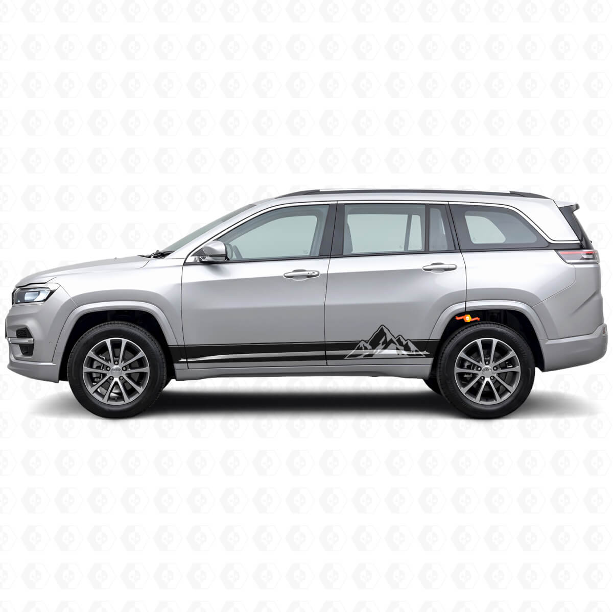 Mountains Style Strepen Zij Vinyl Sticker voor Jeep Commander Meridian 2021