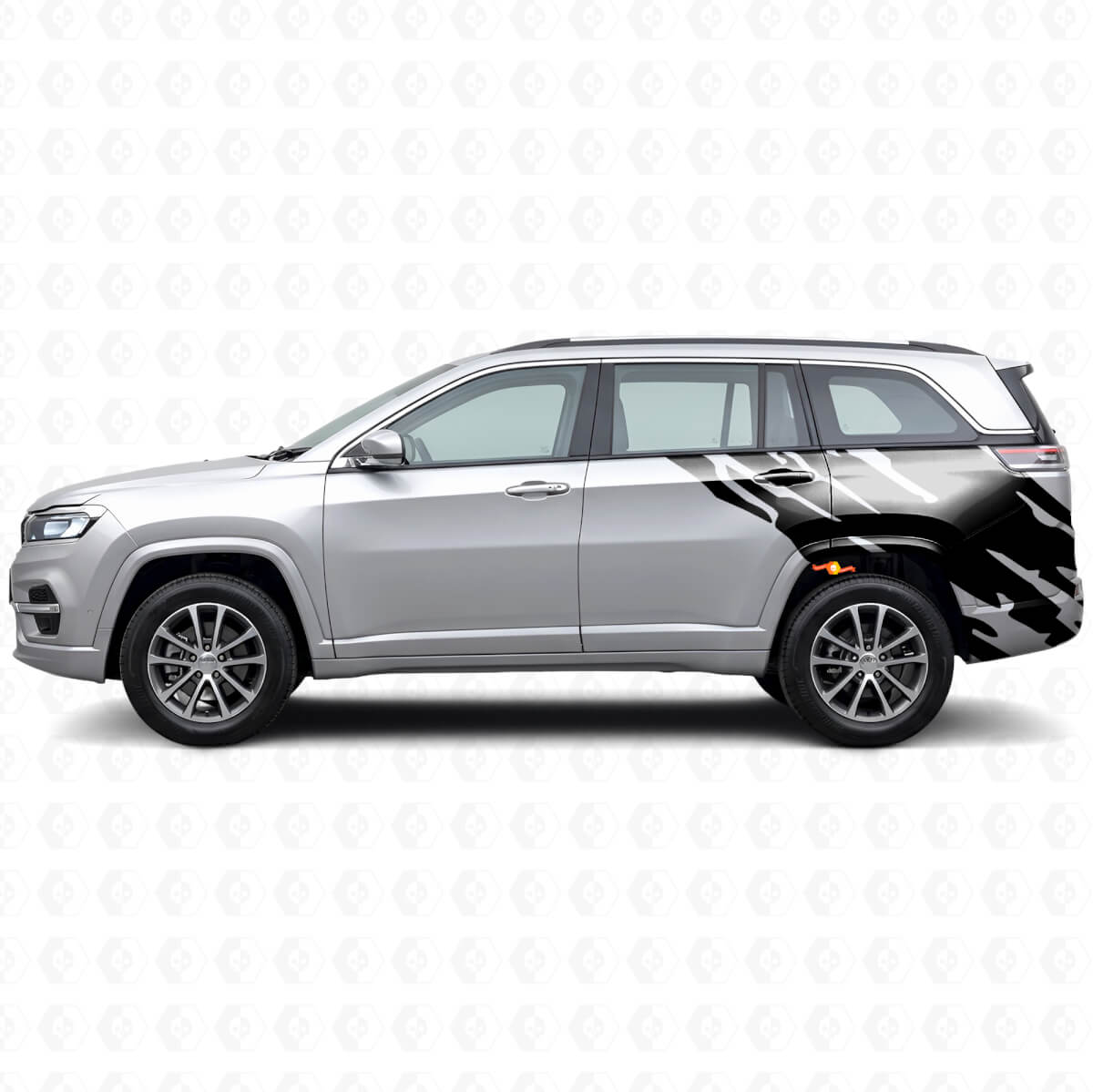 Modderspat Grafische Achterzij Vinylsticker voor Jeep Commander Meridian 2021+