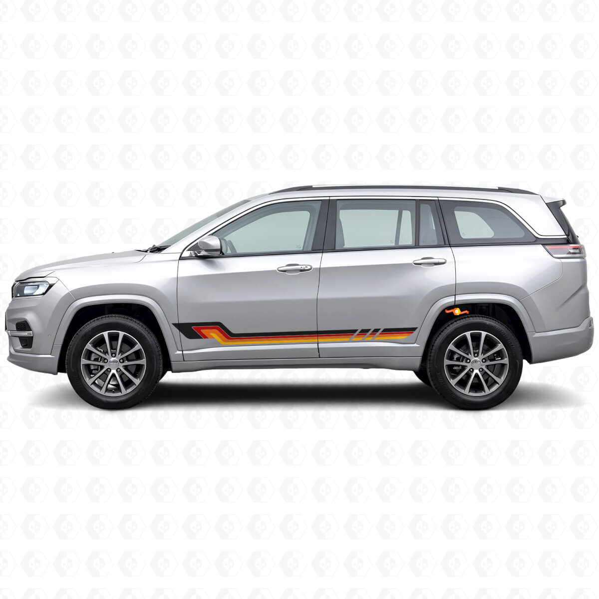Vintage stijl zijstrepen vinyl decal voor Jeep Commander Meridian 2021+