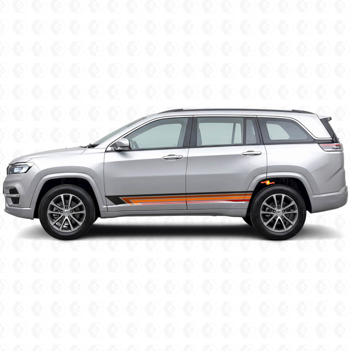 Vintage rechte strepen zijkant vinyl decal voor Jeep Commander Meridian 2021+