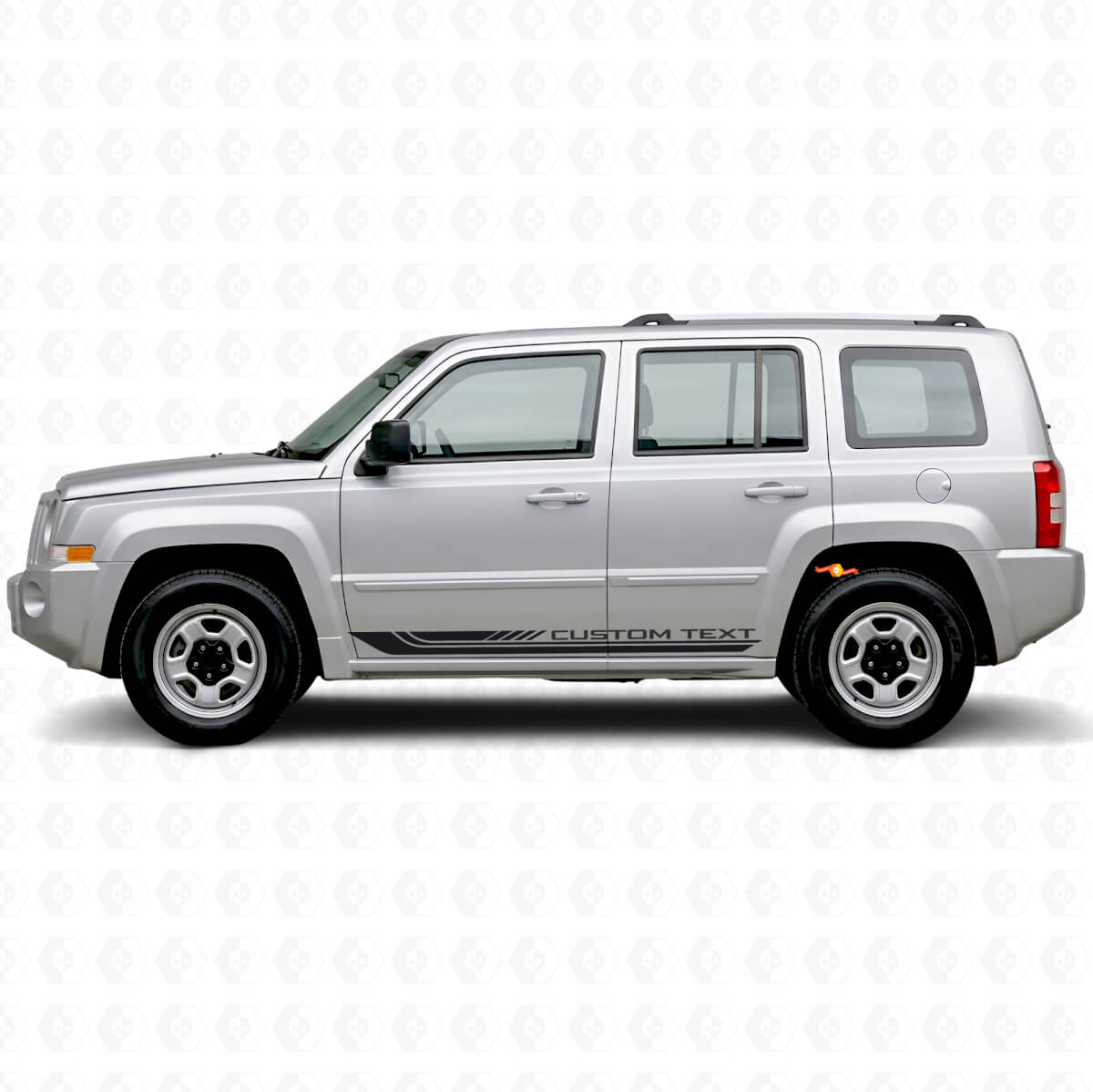 Gaasthema Bochtige Zijdelingse Strepen Vinyl Sticker voor Jeep Patriot 2007-2017