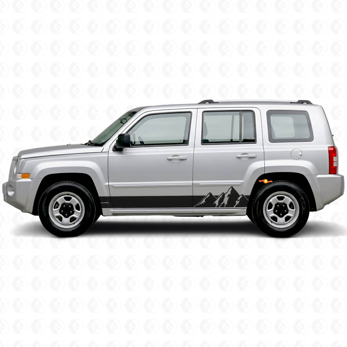 Mountains Wijde Strepen Zij Vinyl Decal voor Jeep Patriot 2007-2017