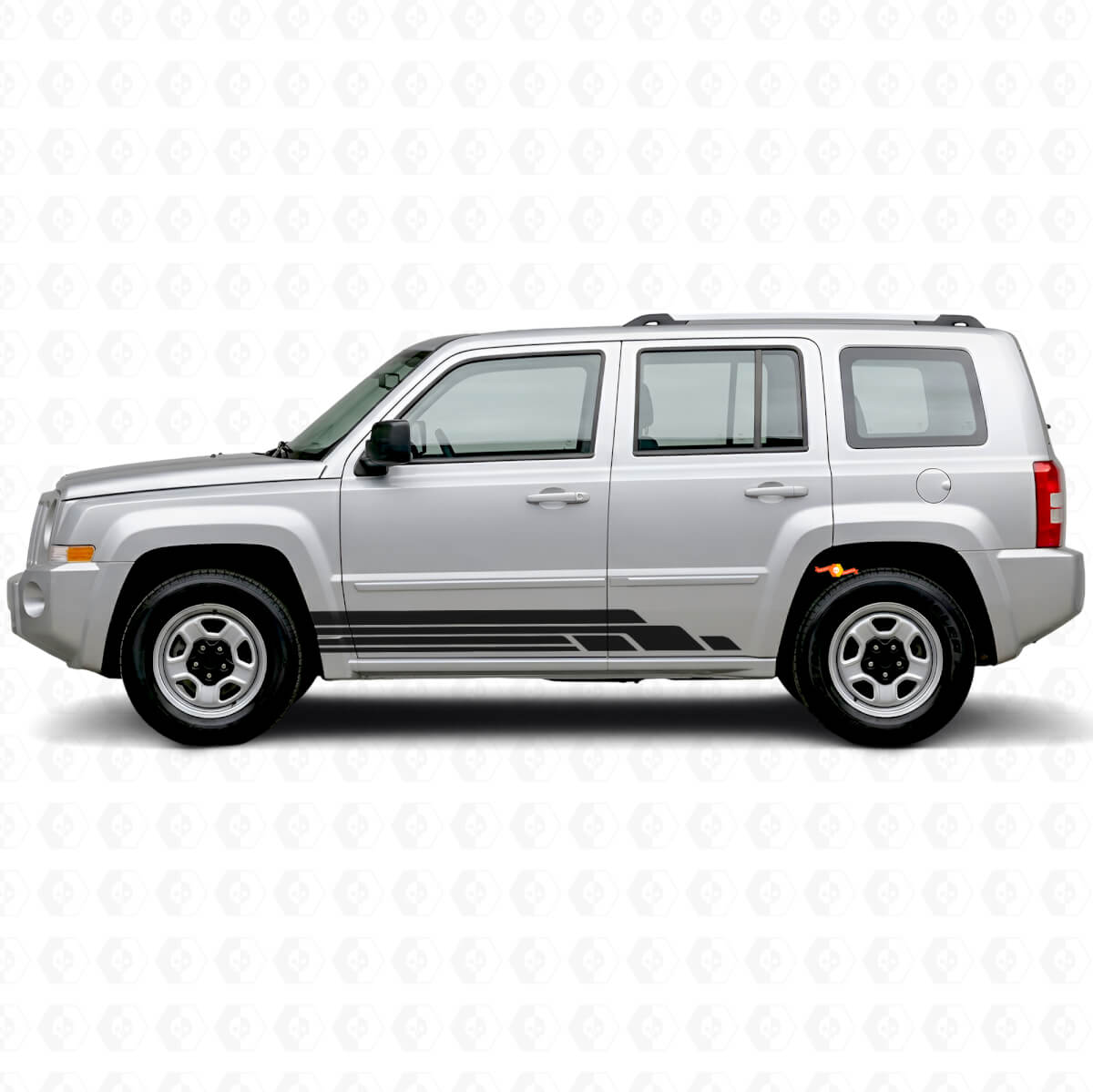 Gebogen Strepen Zij Vinyl Decal Kit voor Jeep Patriot 2007-2017