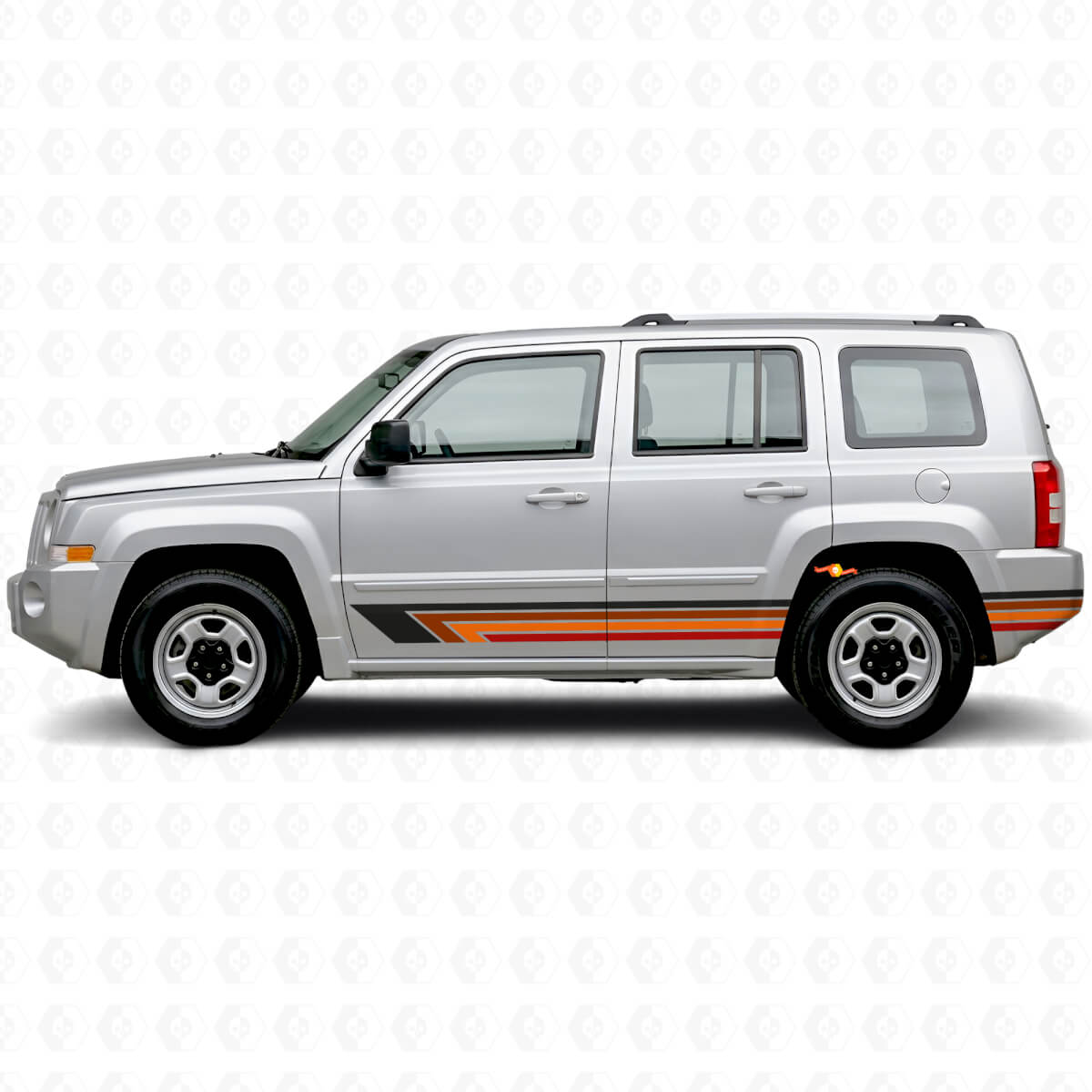Vintage rechte strepen zijkant vinyl decal voor Jeep Patriot 2007-2017