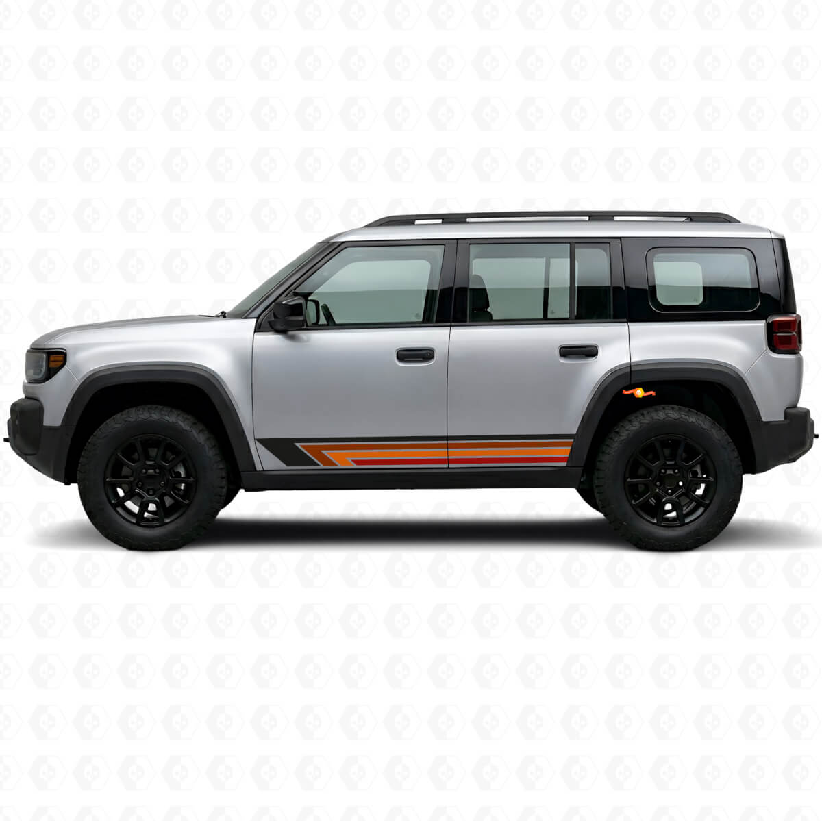 Vintage rechte strepen zij vinylsticker voor Jeep Recon 2026+