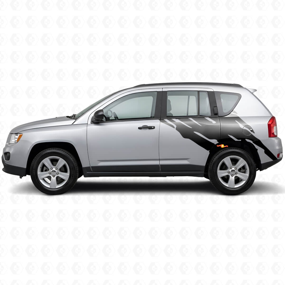 Modderspat Graphic Achterzij Vinyl Sticker voor Jeep Compass 2007-2016