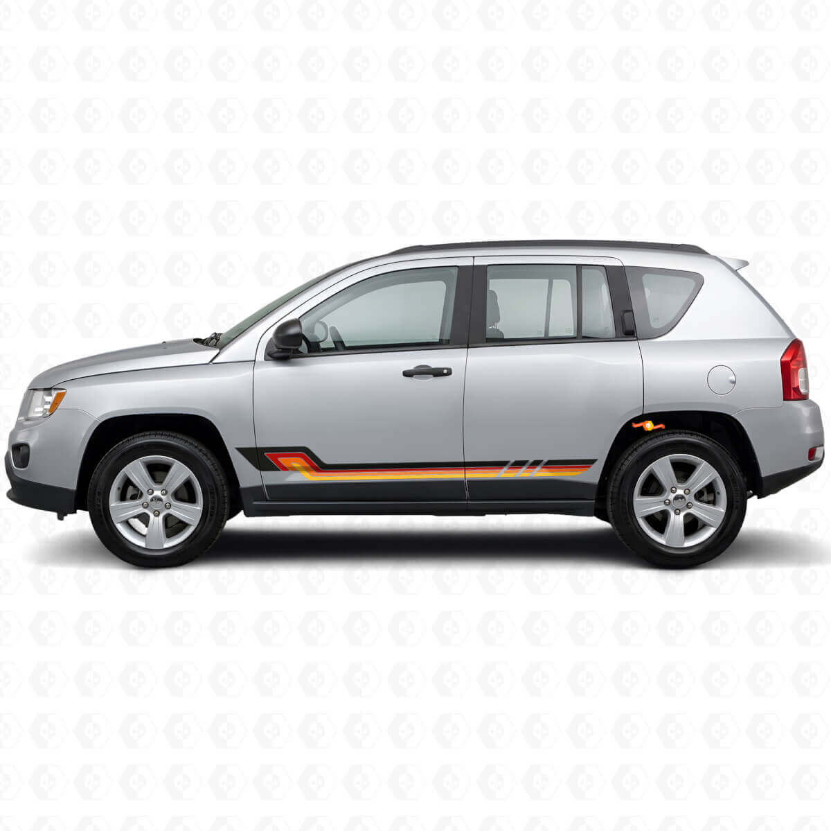 Vintage stijl zijstrepen vinyl decal voor Jeep Compass 2007-2016
