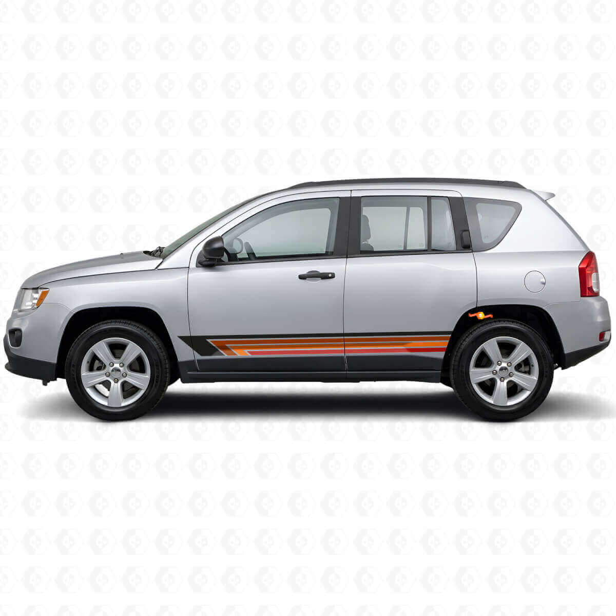 Vintage rechte strepen zijkant vinyl sticker voor Jeep Compass 2007-2016