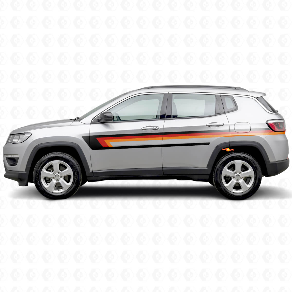 Drievoudige Strepen Deurzijde Vinyl Sticker voor Jeep Compass 2016+