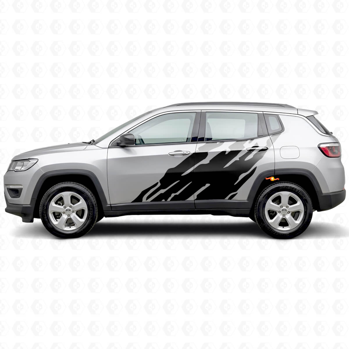 Modderspatten Grafische Zijvinyl Sticker voor Jeep Compass 2016+