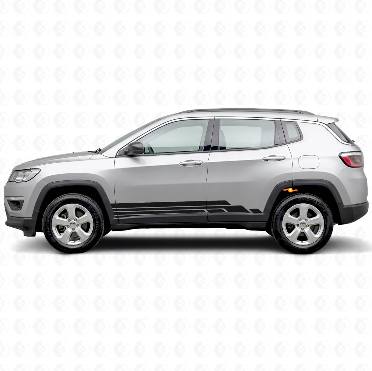 Gebogen Strepen Zij Vinyl Decal Kit voor Jeep Compass 2016+
