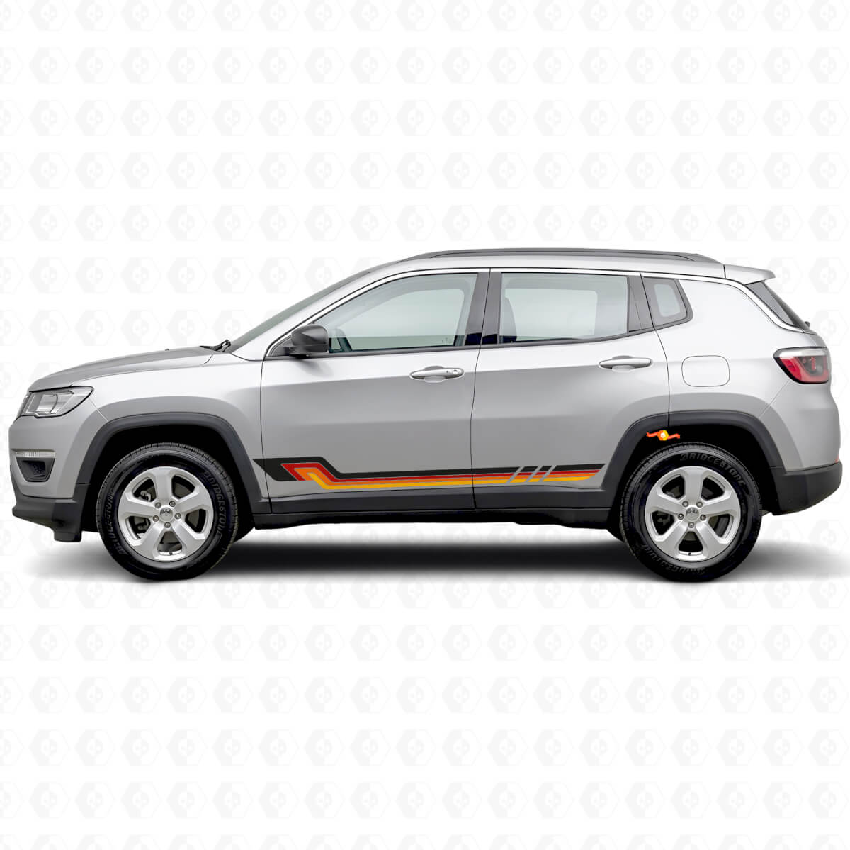 Vintage stijl zijstrepen vinyl decal voor Jeep Compass 2016+
