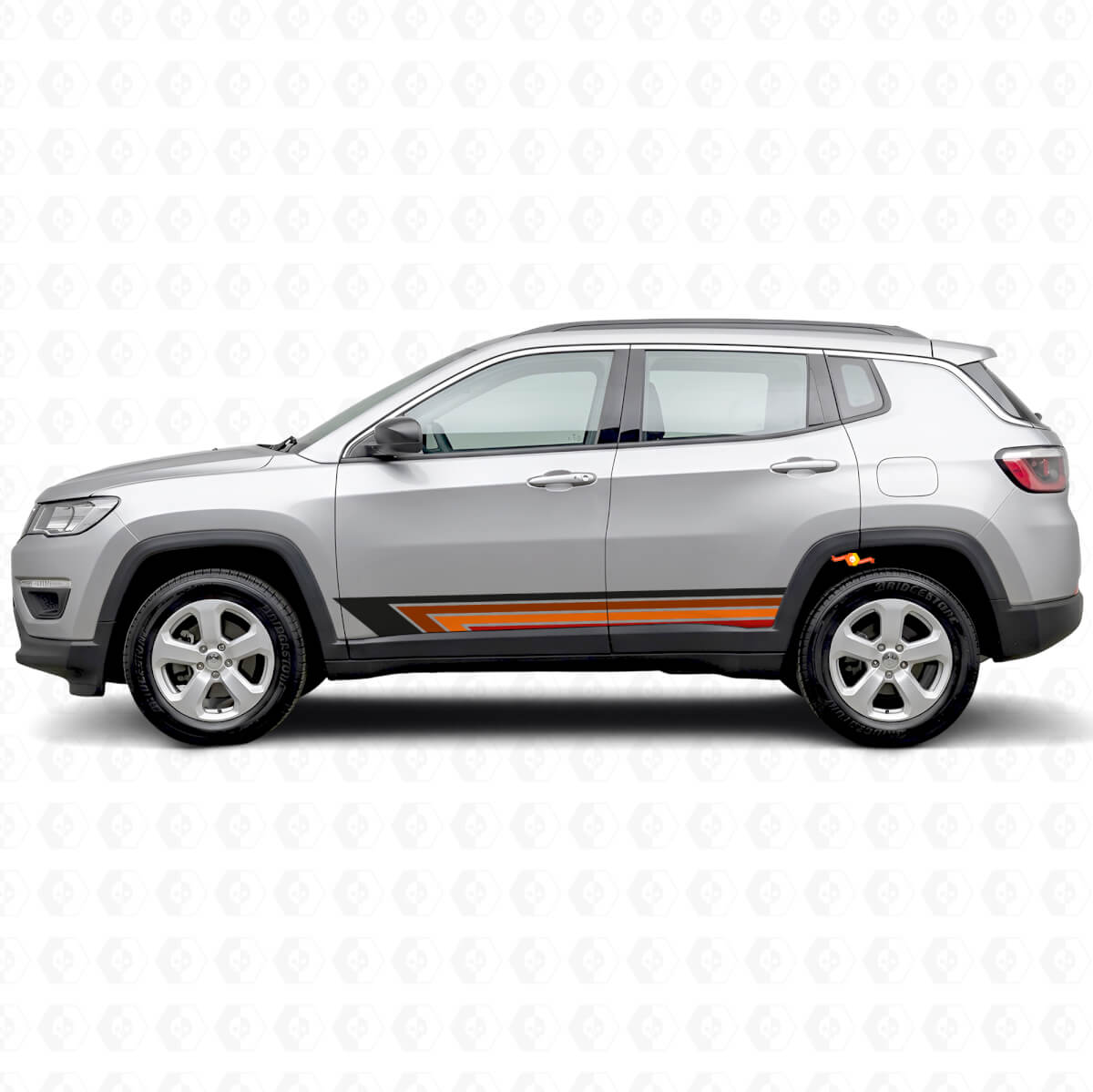 Vintage rechte strepen zijkant vinyl decal voor Jeep Compass 2016+