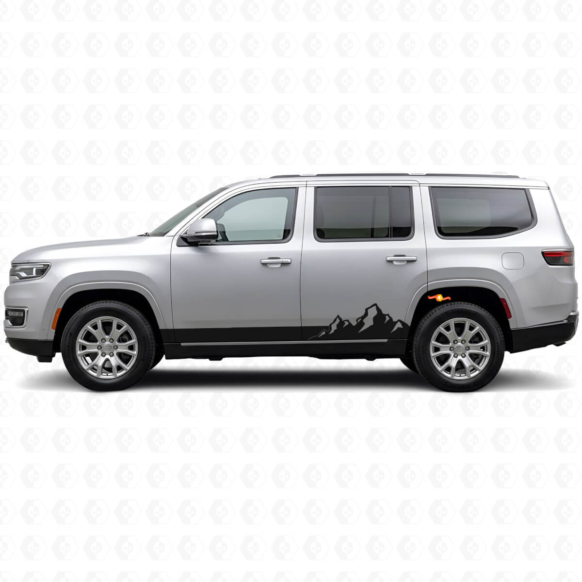 Mountains Dunne Strepen Zij Vinyl Sticker voor Jeep Wagoneer 2022+