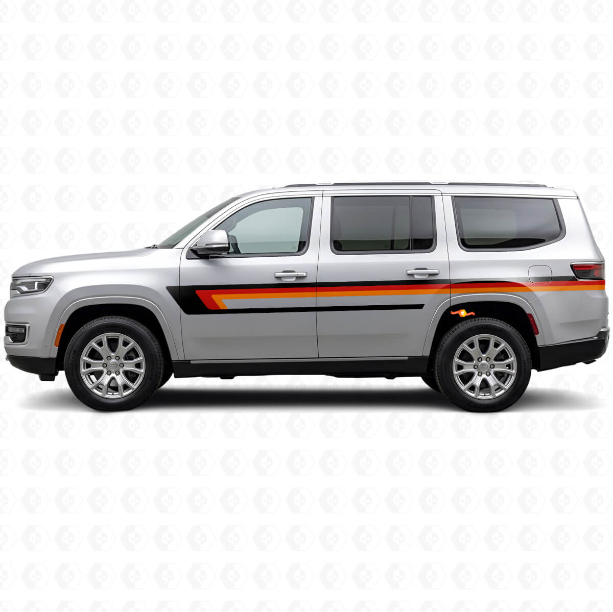 Drie Dubbele Strepen Deurzijde Vinyl Sticker voor Jeep Wagoneer 2022+