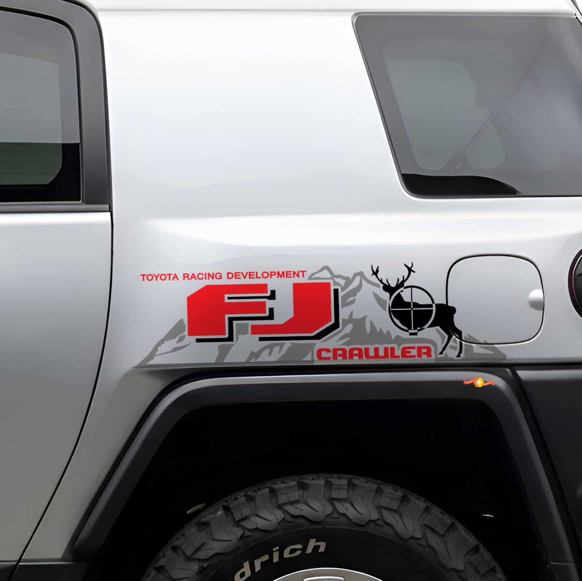 FJ Crawler Mountain Deer Zij Vinyl Decal Kit voor Toyota FJ Cruiser