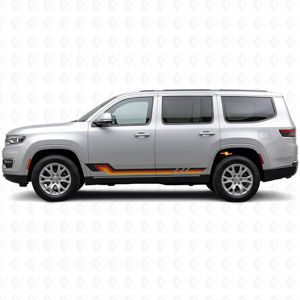 Vinylsticker met Vintage stijl zijstrepen voor Jeep Wagoneer 2022+