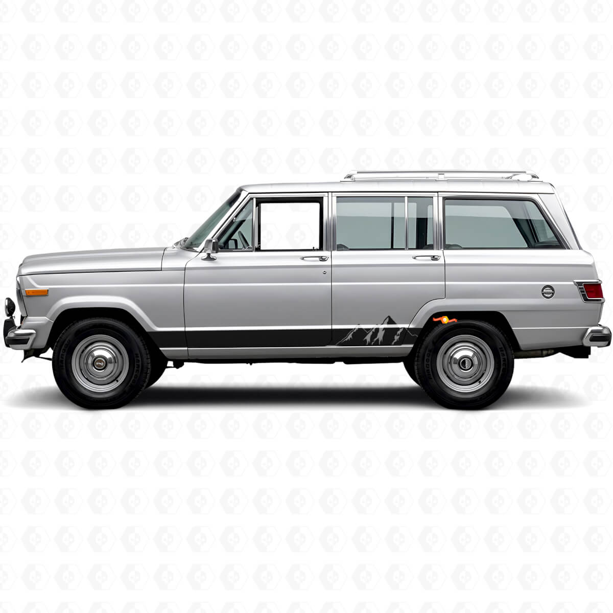 Mountains Wide Strepen Zij Vinyl Decal voor Jeep Wagoneer 1963-1991
