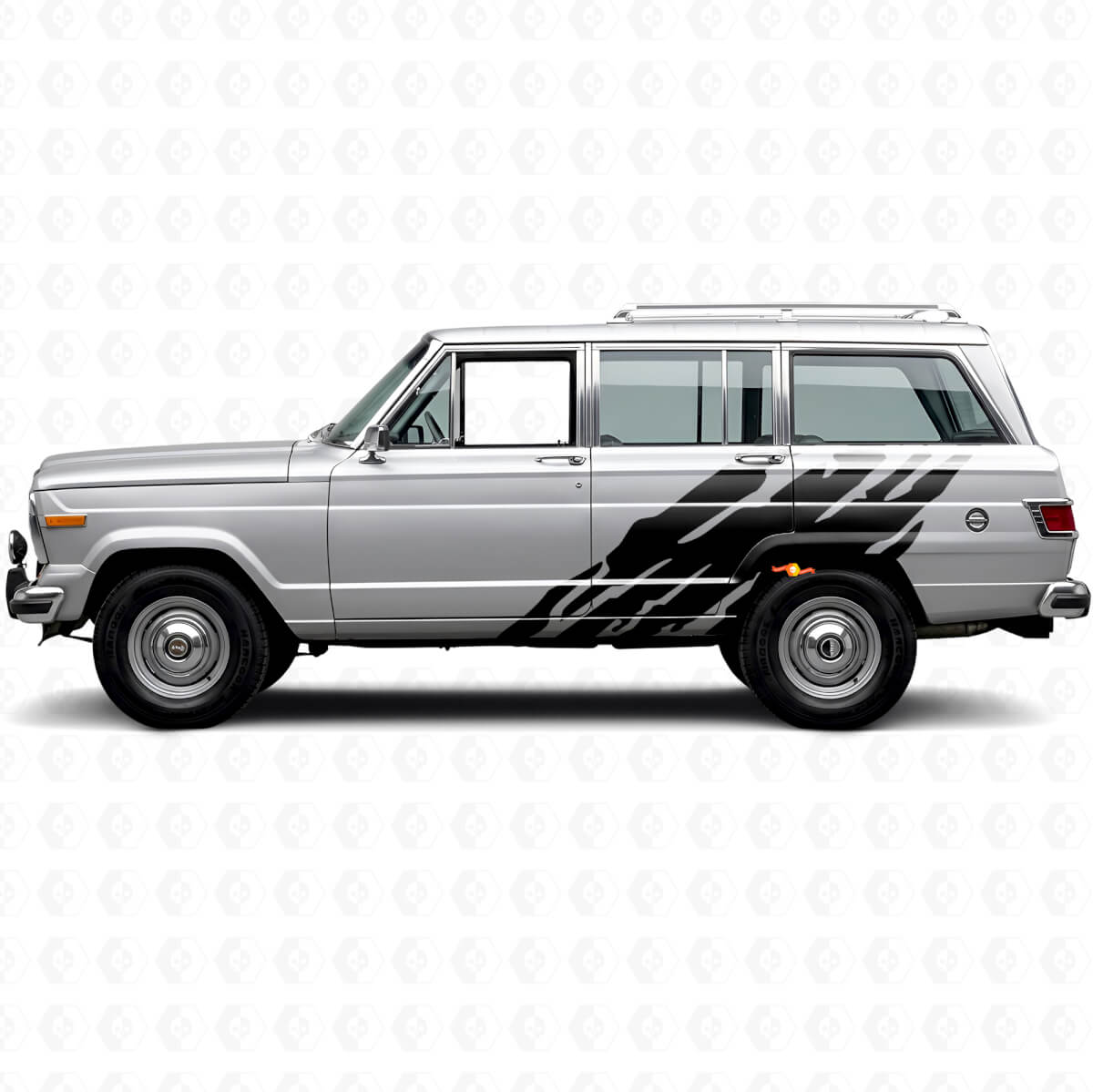 Modderspat Grafische Zij Vinyl Sticker voor Jeep Wagoneer 1963-1991