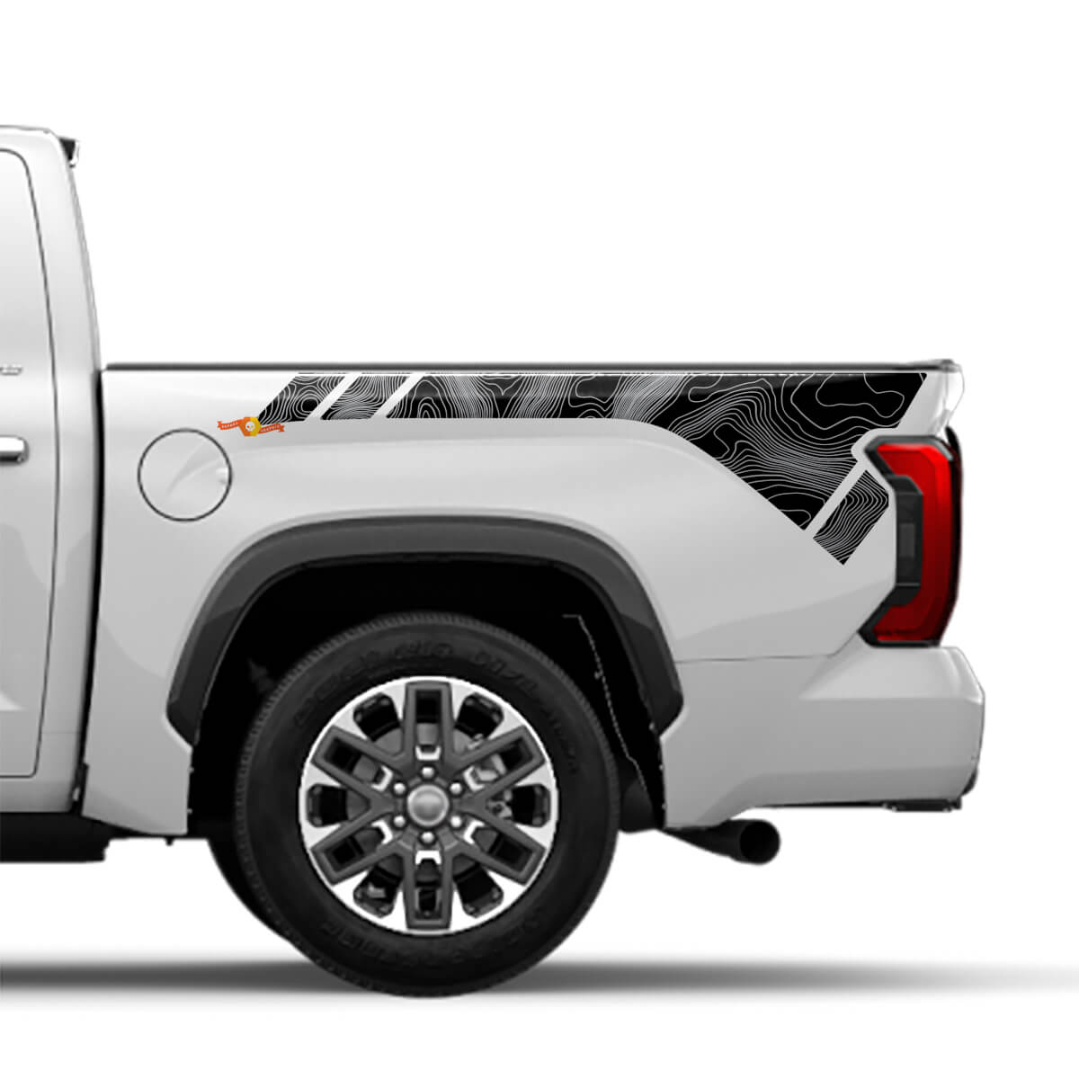Topografische Stijl Achterzijde Vinyl Decal Voor Toyota Tundra 2022+