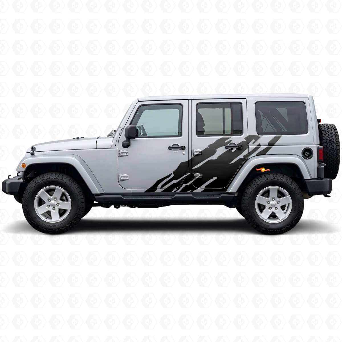 Modderspatten Grafische Zijvinyl Sticker voor Jeep Wrangler JK 2007-2018