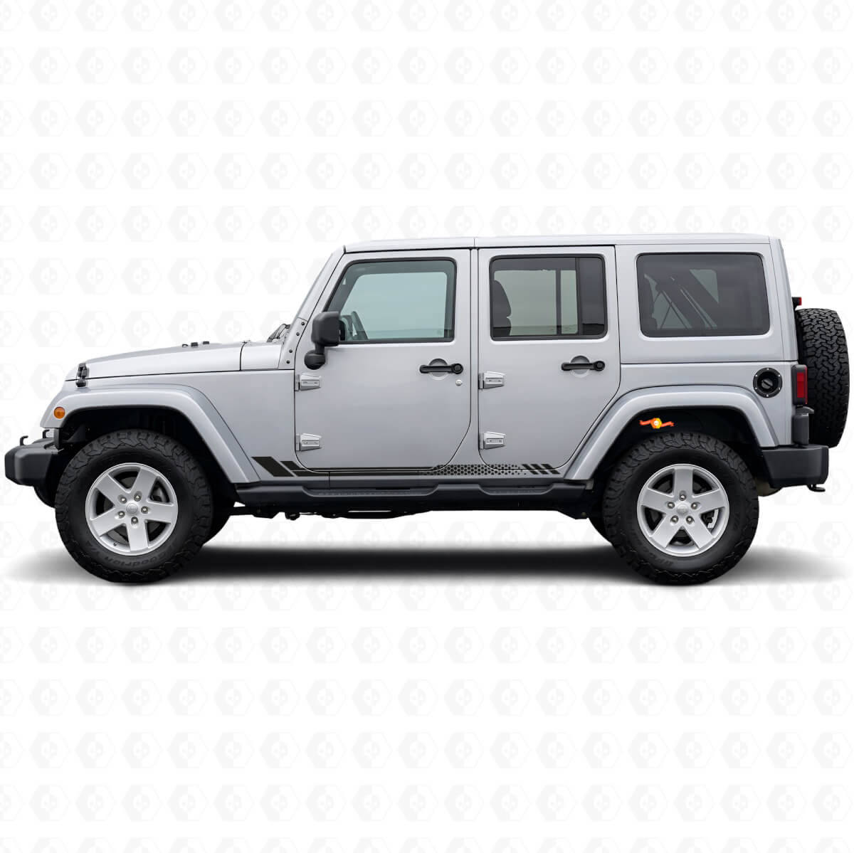 Honeycomb Strepen Zij Vinyl Sticker voor Jeep Wrangler JK 2007-2018