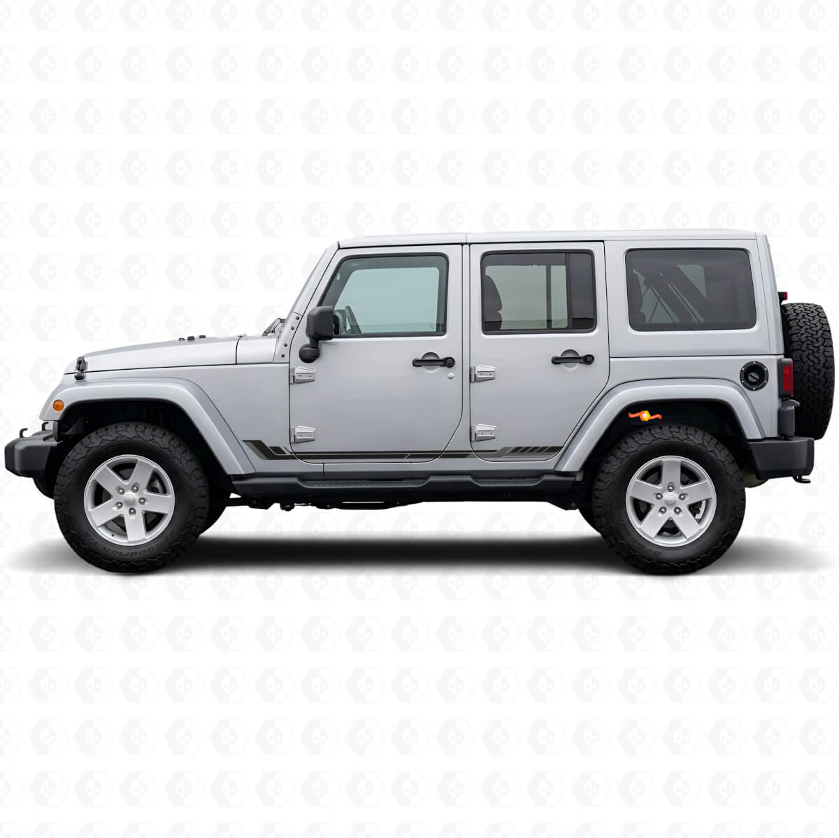 Racestijl Zijkanten Strepen Vinyl Decal voor Jeep Wrangler JK 2007-2018