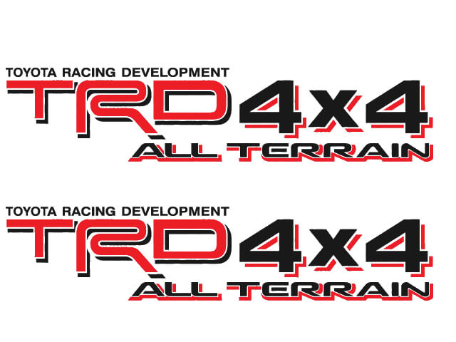 TOYOTA TRD 4X 4 ALL TERRAIN DECAL Berg TRD racing development zijde vinyl sticker
