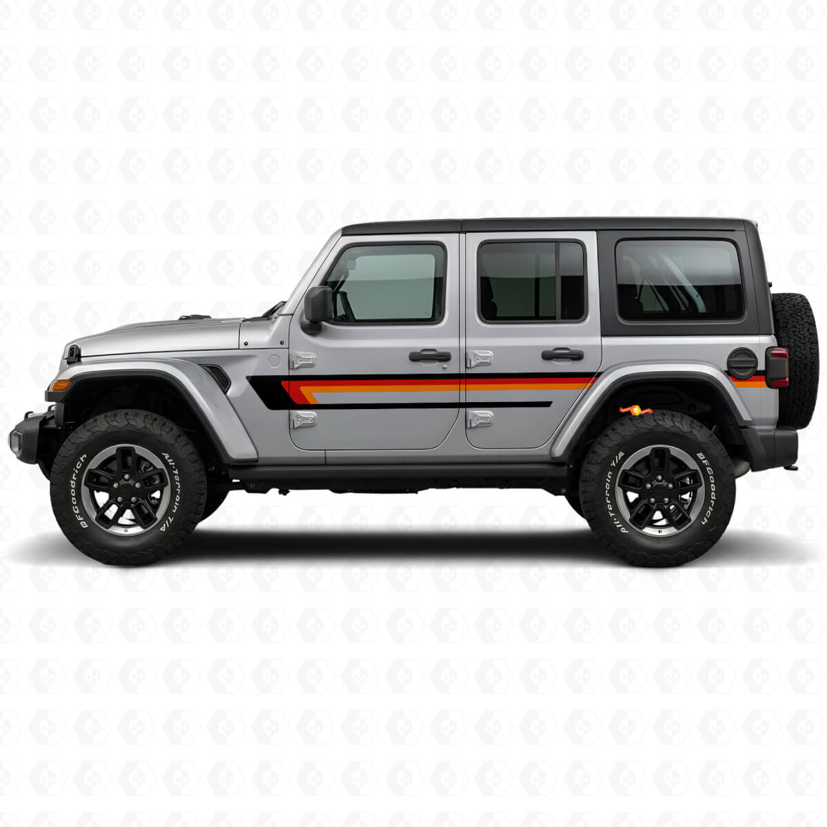 Triple Strepen Deurzij Vinyl Sticker voor Jeep Wrangler JL 2018+