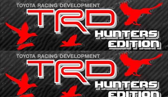 2 TOYOTA TRD JAGER EDITIE STICKER ALLE TERRAIN STICKER Berg TRD racing ontwikkeling zijvinylsticker
