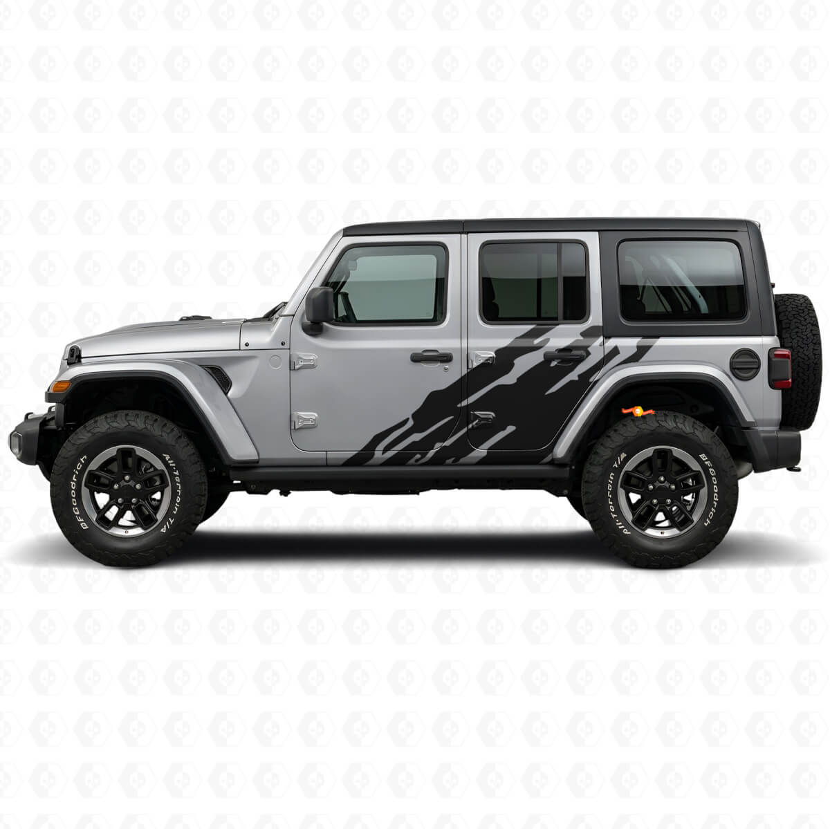 Modderspatpatroon Zij Vinyl Decal voor Jeep Wrangler JL 2018+