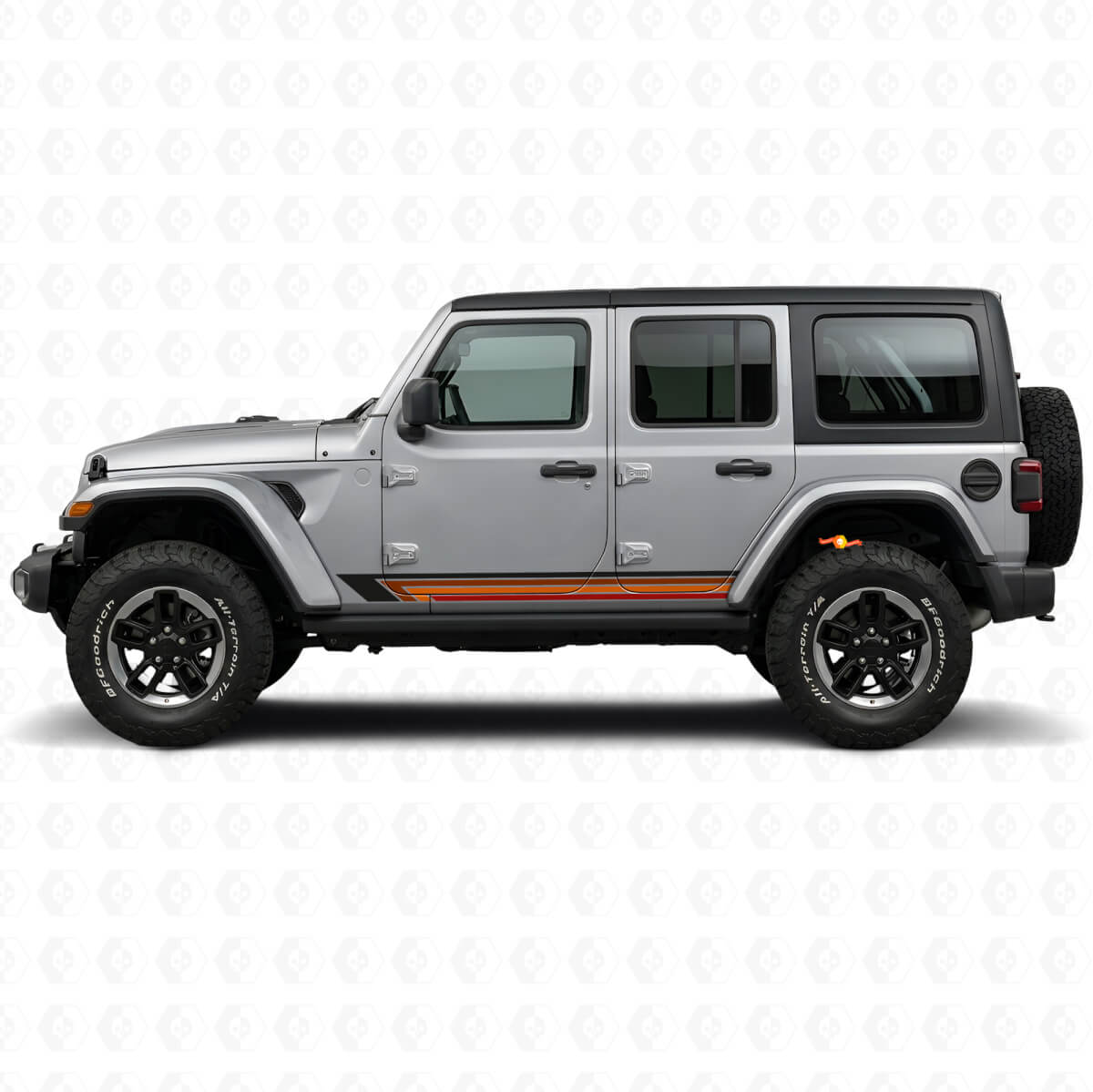 Vintage rechte strepen zij vinyl decal voor Jeep Wrangler JL 2018+