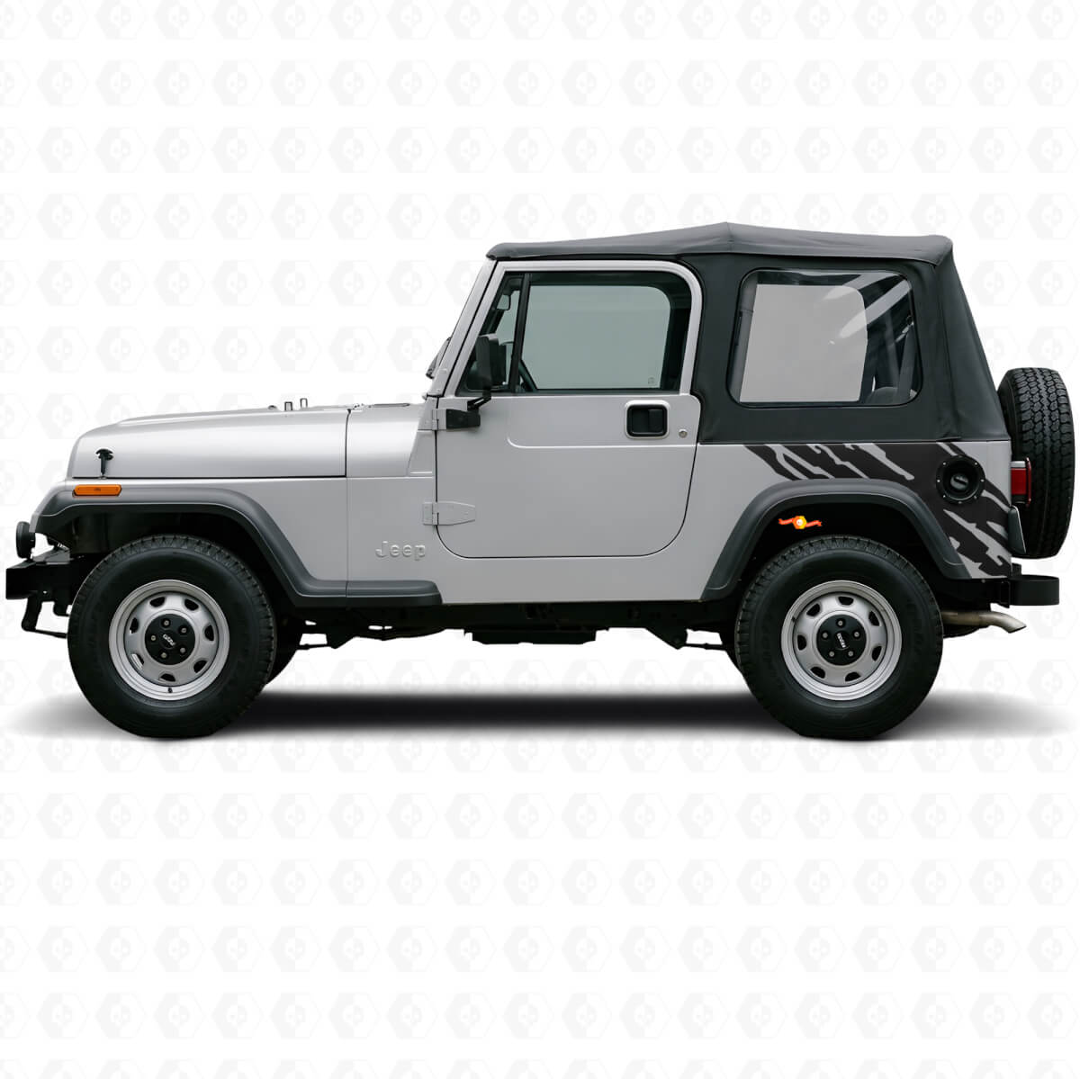 Modderspatten Graphic Achterzijde Vinyl Sticker voor Jeep Wrangler YJ 1987-1995