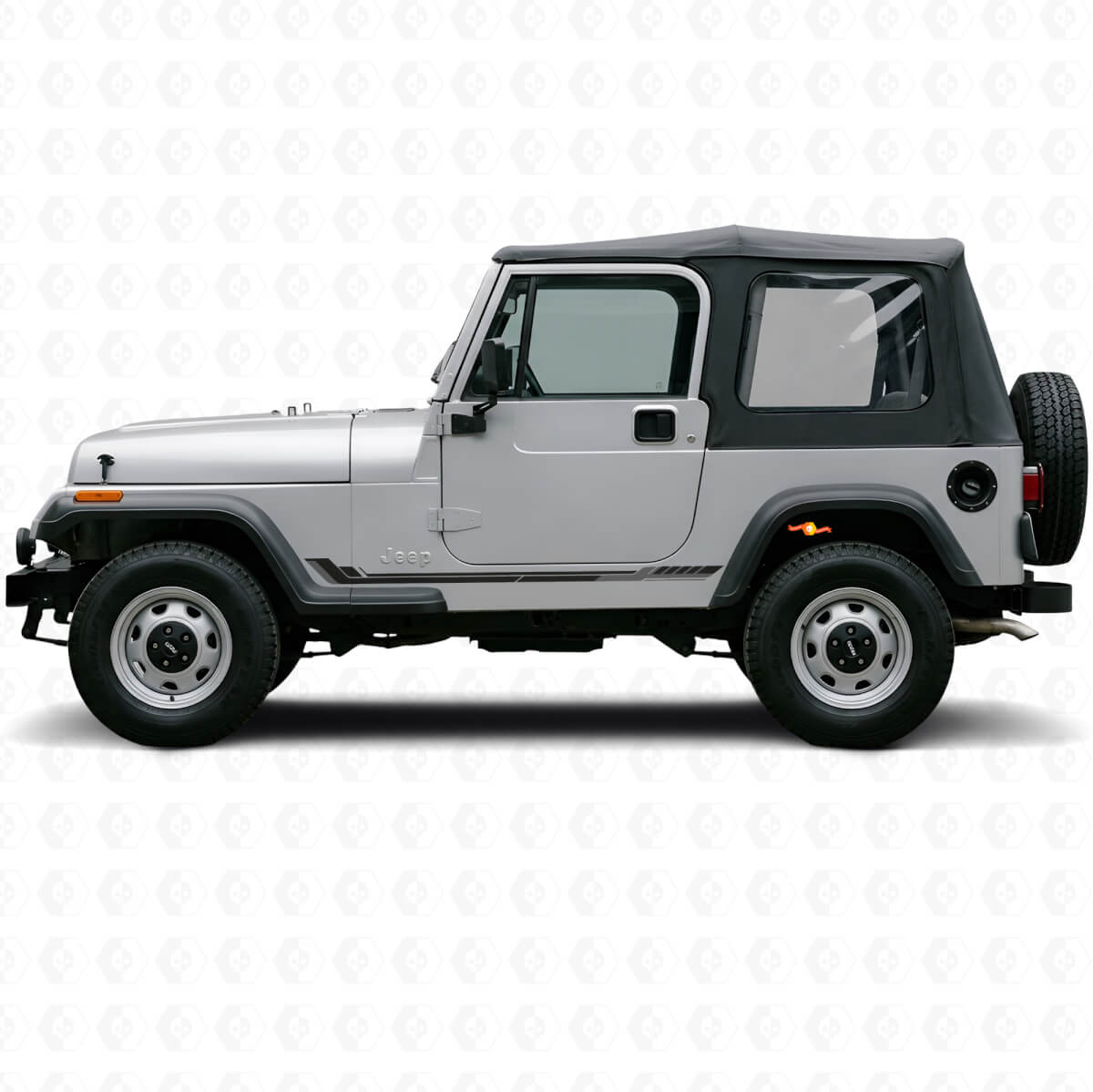 Racing stijl zijstrepen vinylsticker voor Jeep Wrangler YJ 1987-1995